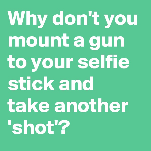 Why don't you mount a gun to your selfie stick and take another 'shot'?
