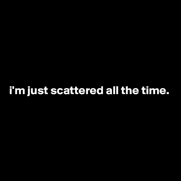 





i'm just scattered all the time.




