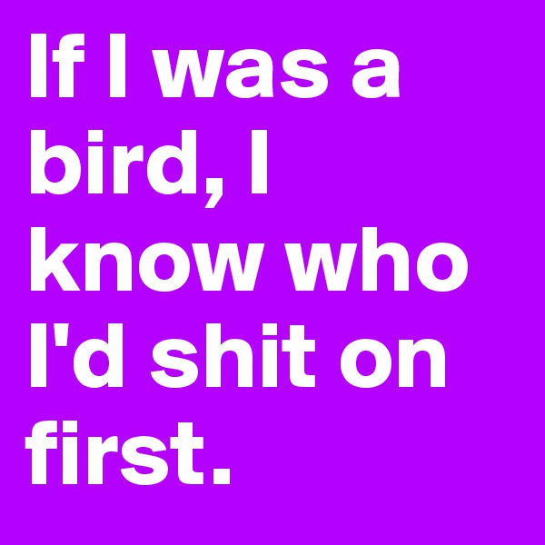 If I was a bird, I know who I'd shit on first. 