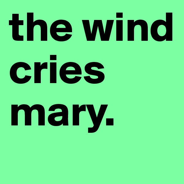 the wind cries mary. 