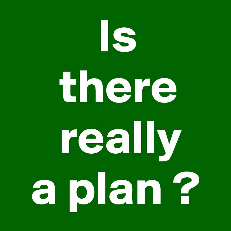          Is             there         really      a plan ?