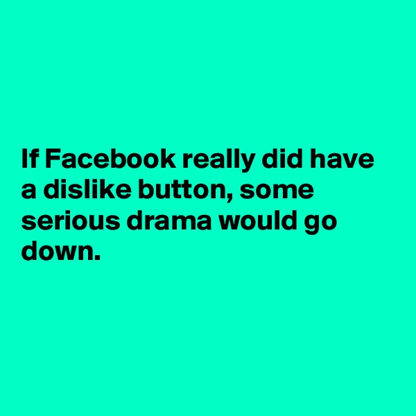 



If Facebook really did have a dislike button, some serious drama would go down.



