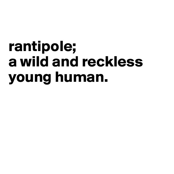 

rantipole; 
a wild and reckless young human. 




