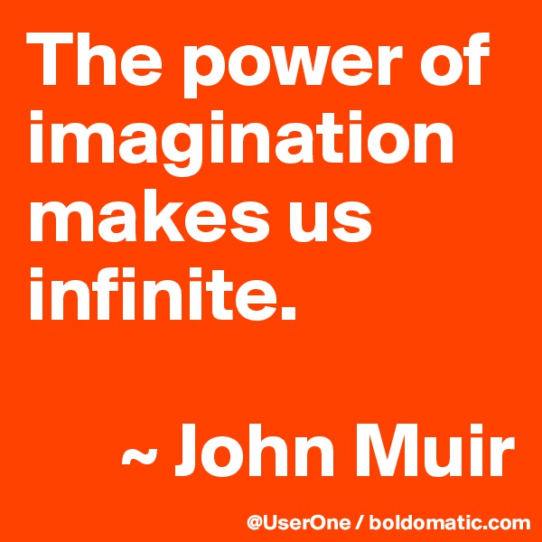 The power of imagination makes us infinite.

      ~ John Muir