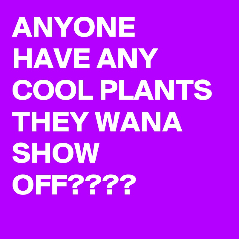 ANYONE HAVE ANY COOL PLANTS THEY WANA SHOW OFF????