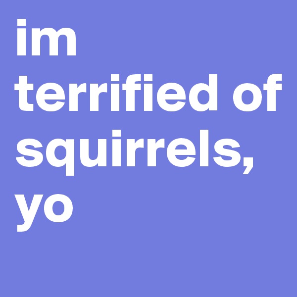im terrified of squirrels, yo