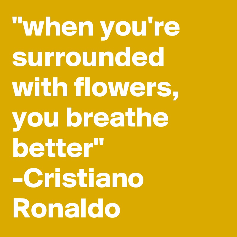 "when you're surrounded with flowers, you breathe better"
-Cristiano Ronaldo 