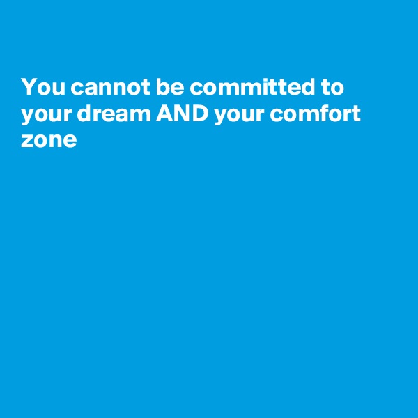 

You cannot be committed to
your dream AND your comfort 
zone








