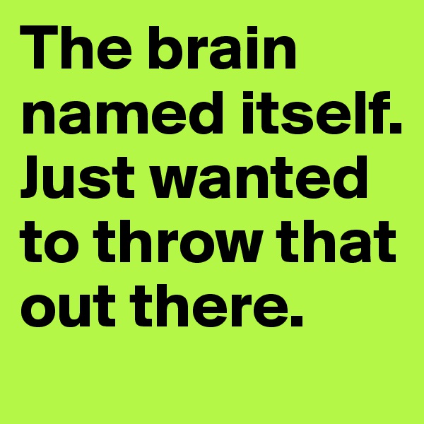 The brain named itself. 
Just wanted to throw that out there.