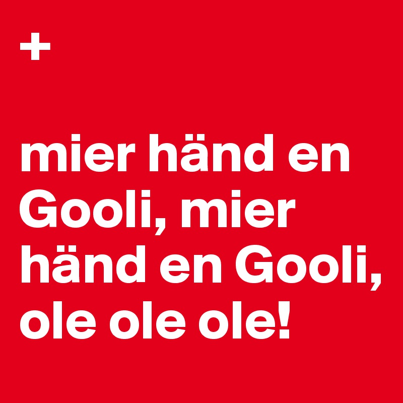 +

mier händ en Gooli, mier händ en Gooli, ole ole ole!