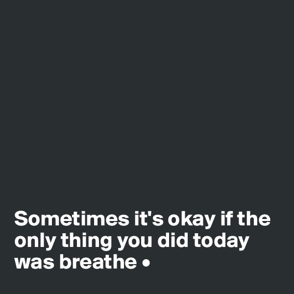 








Sometimes it's okay if the only thing you did today was breathe •