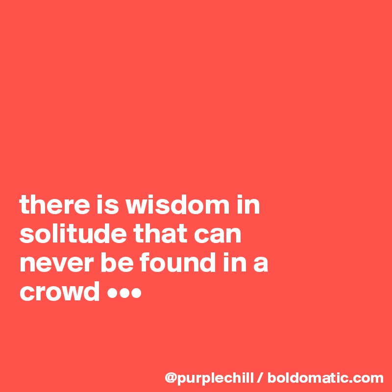 





there is wisdom in 
solitude that can 
never be found in a 
crowd •••

