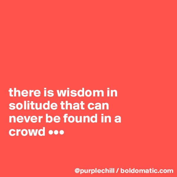 





there is wisdom in 
solitude that can 
never be found in a 
crowd •••


