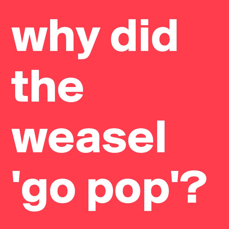 why did the weasel 'go pop'?