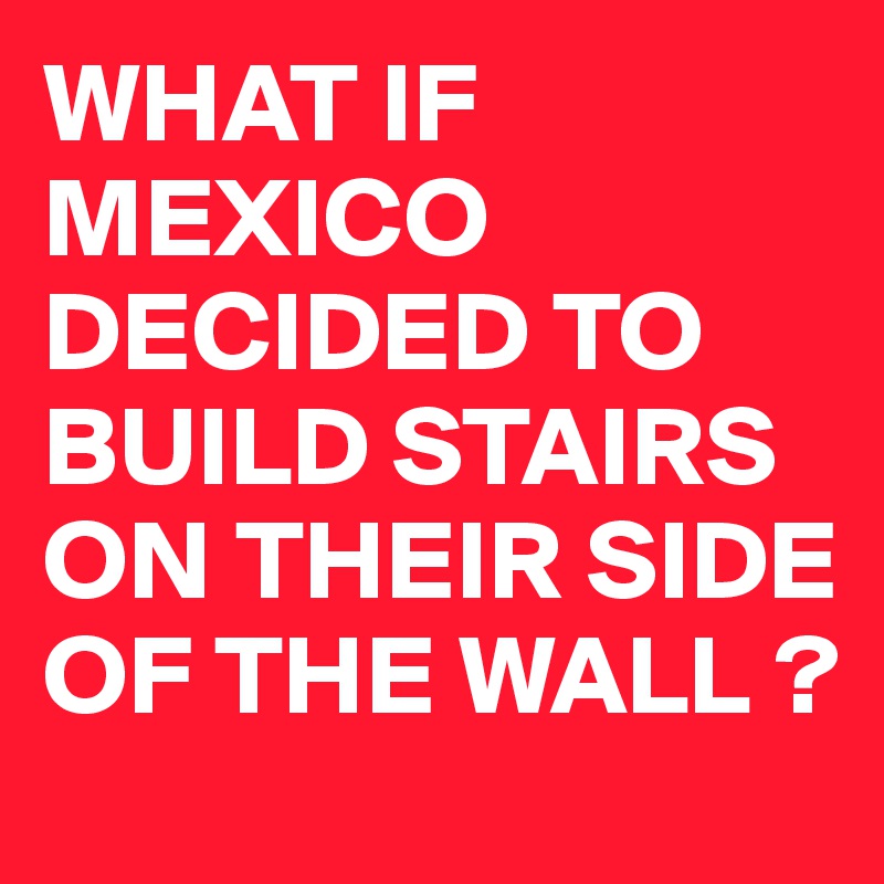 WHAT IF MEXICO DECIDED TO BUILD STAIRS ON THEIR SIDE OF THE WALL ?