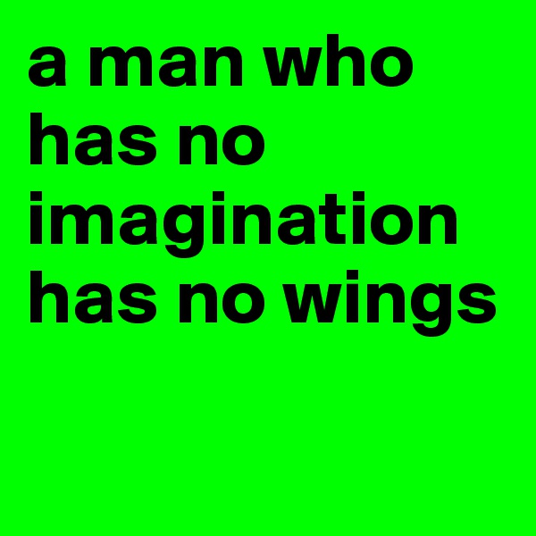 a man who has no imagination has no wings 

