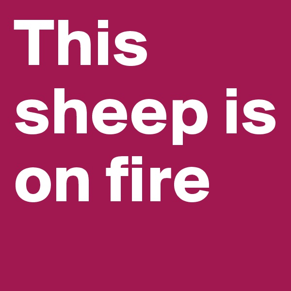 This sheep is on fire