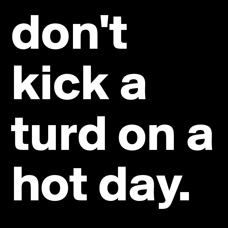 don't kick a turd on a hot day.