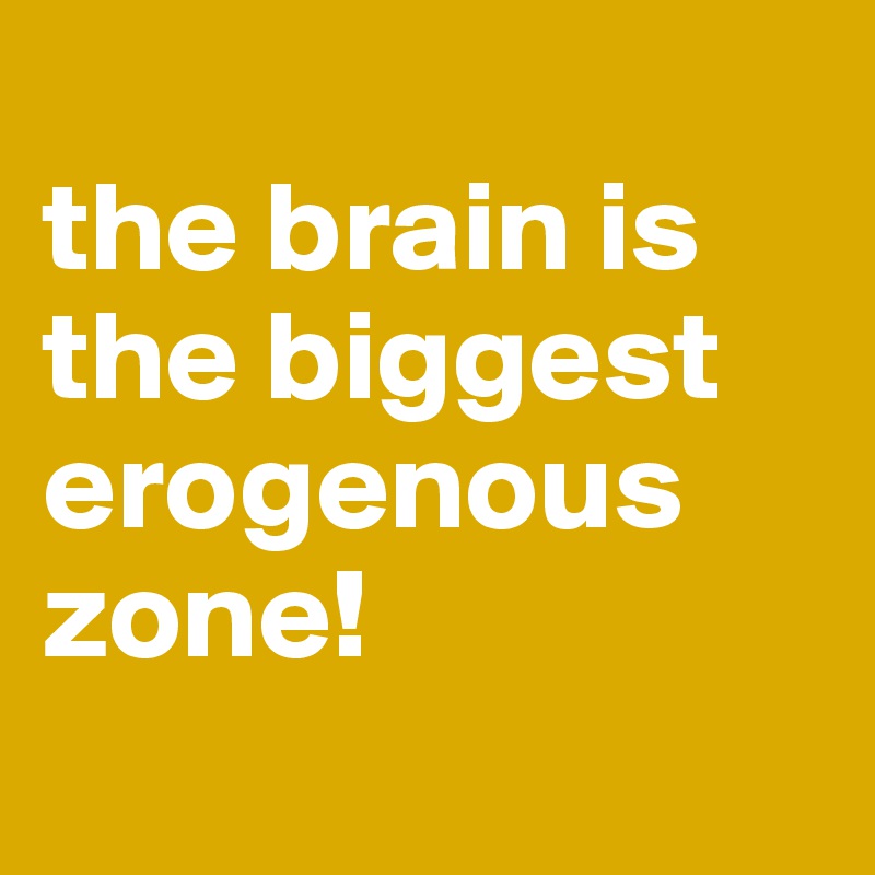 
the brain is the biggest erogenous zone! 
