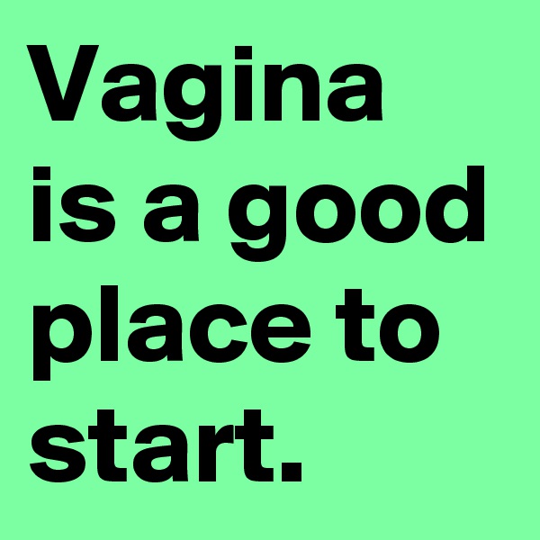 Vagina is a good place to start.