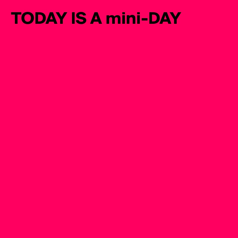TODAY IS A mini-DAY










