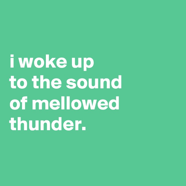 

i woke up
to the sound
of mellowed thunder.

