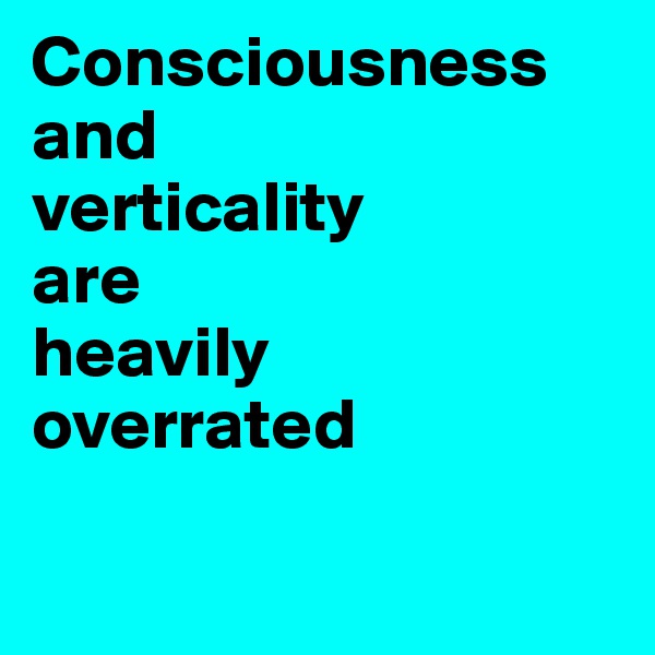 Consciousness and 
verticality 
are 
heavily 
overrated

