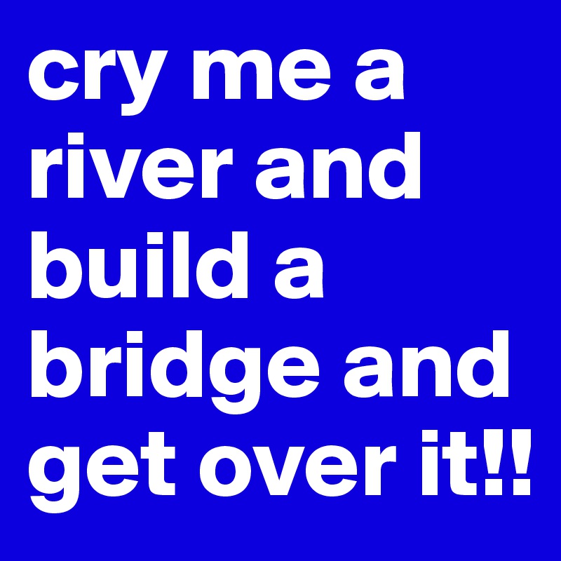 cry me a river and build a bridge and get over it!!