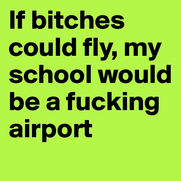 If bitches could fly, my school would be a fucking airport