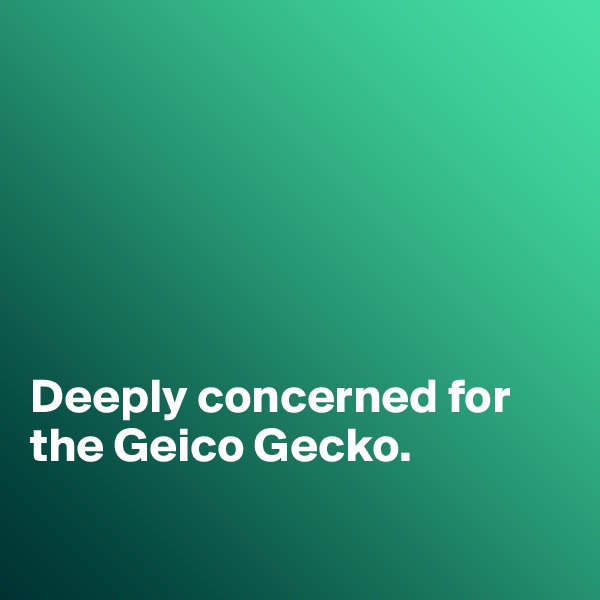 






Deeply concerned for
the Geico Gecko.

