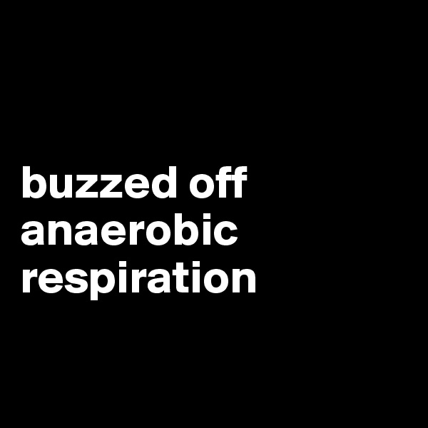 


buzzed off anaerobic respiration 

