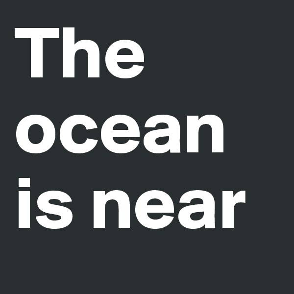 The ocean is near