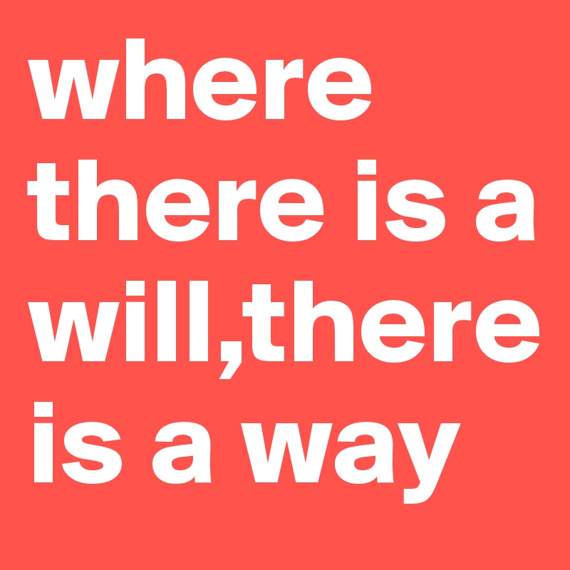 where there is a will,there is a way 