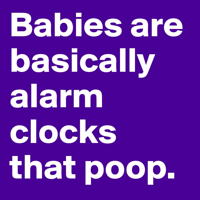 Babies are basically alarm clocks that poop.