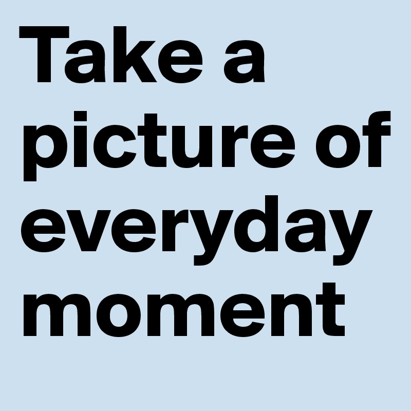 Take a picture of everyday moment