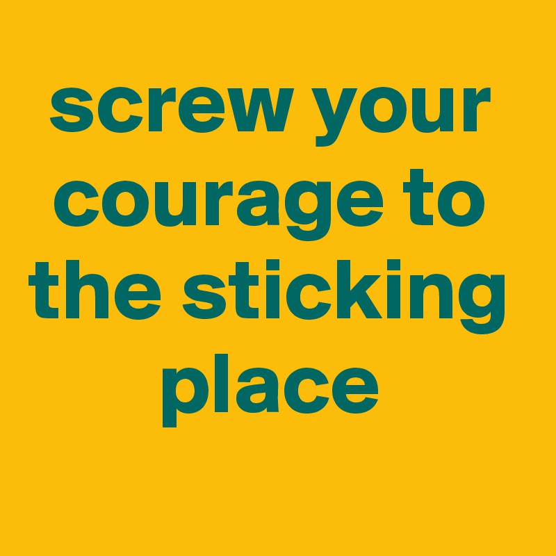 screw your courage to the sticking place
