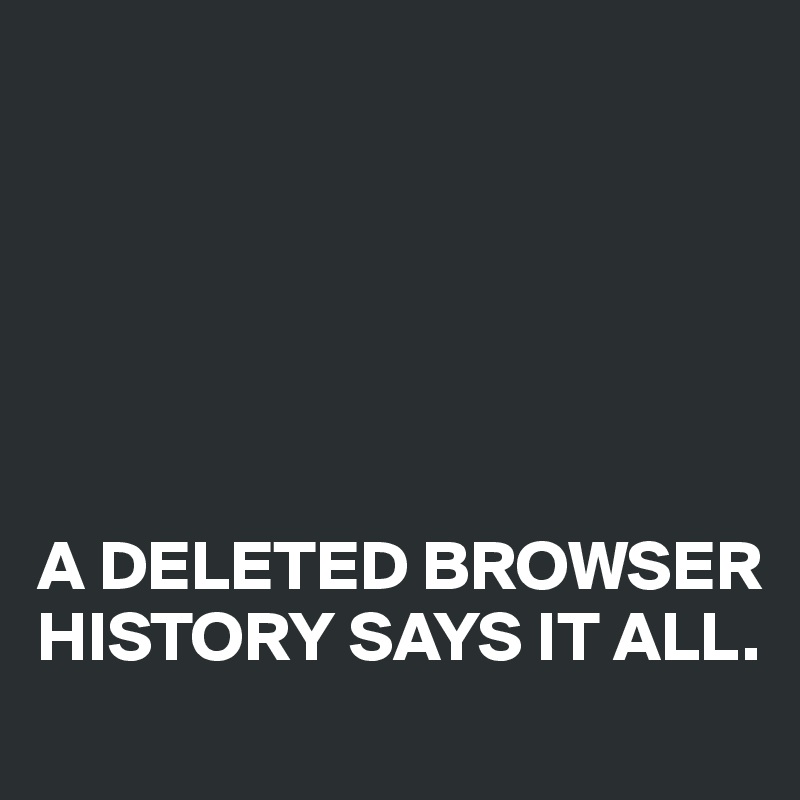 






A DELETED BROWSER HISTORY SAYS IT ALL.
