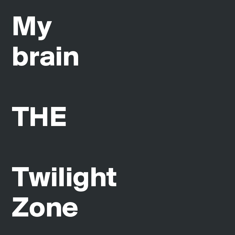 My
brain

THE

Twilight
Zone