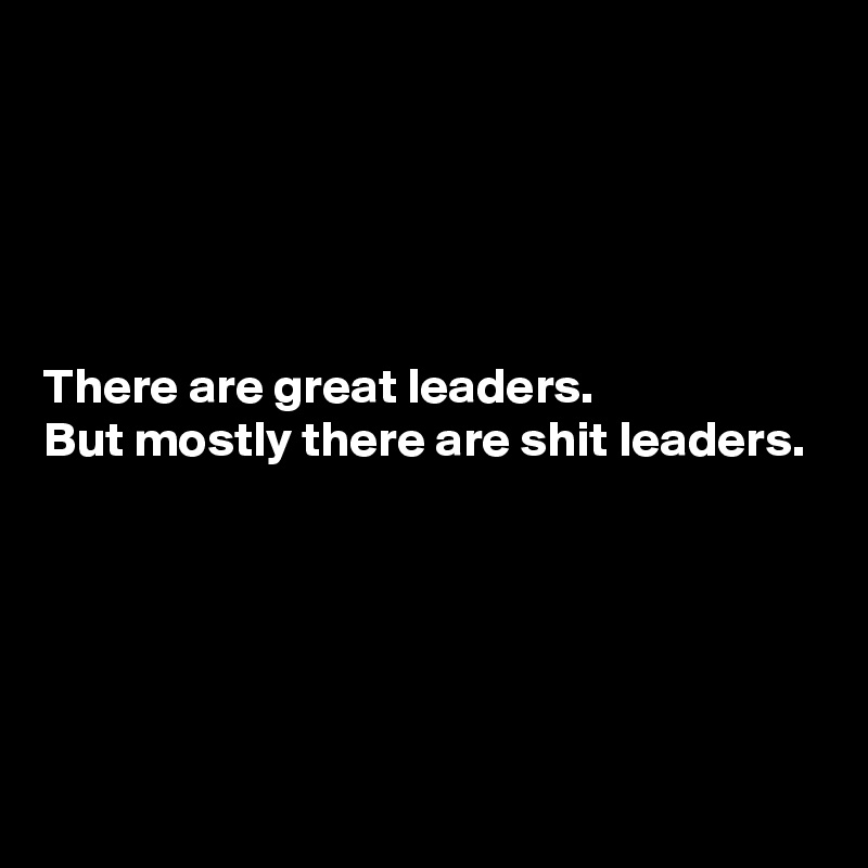 





There are great leaders.
But mostly there are shit leaders.





