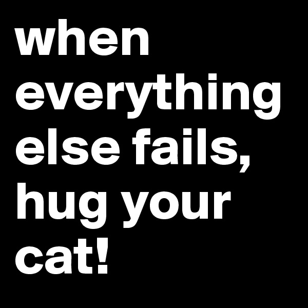 when everything else fails, hug your cat!
