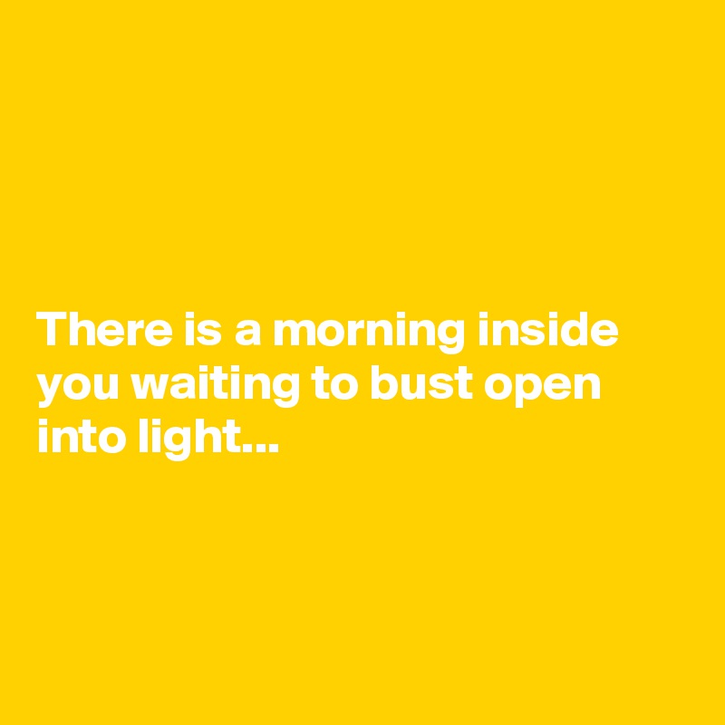 




There is a morning inside you waiting to bust open into light...



