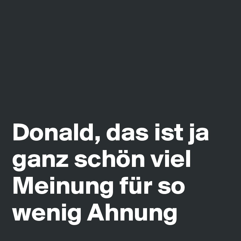 Ganz Schön Viel Meinung Für So Wenig Ahnung