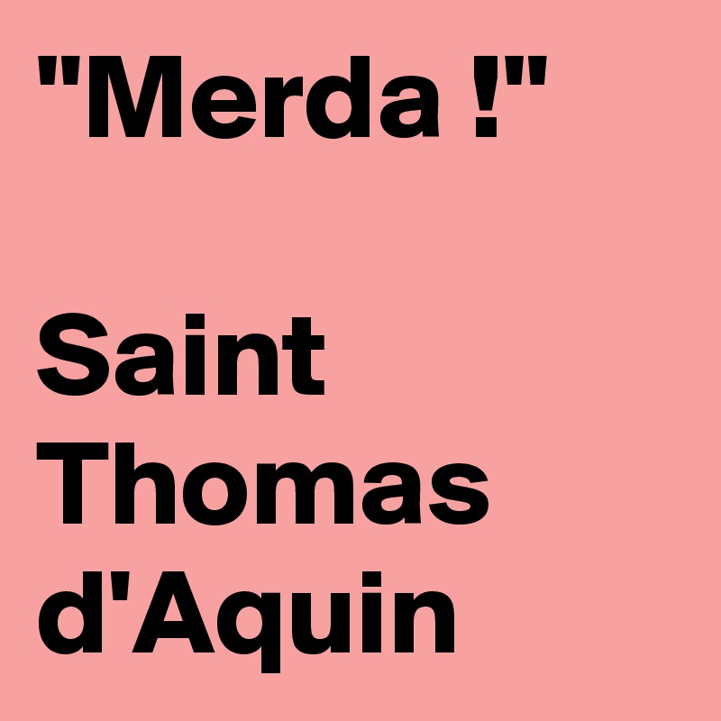 "Merda !"

Saint Thomas d'Aquin