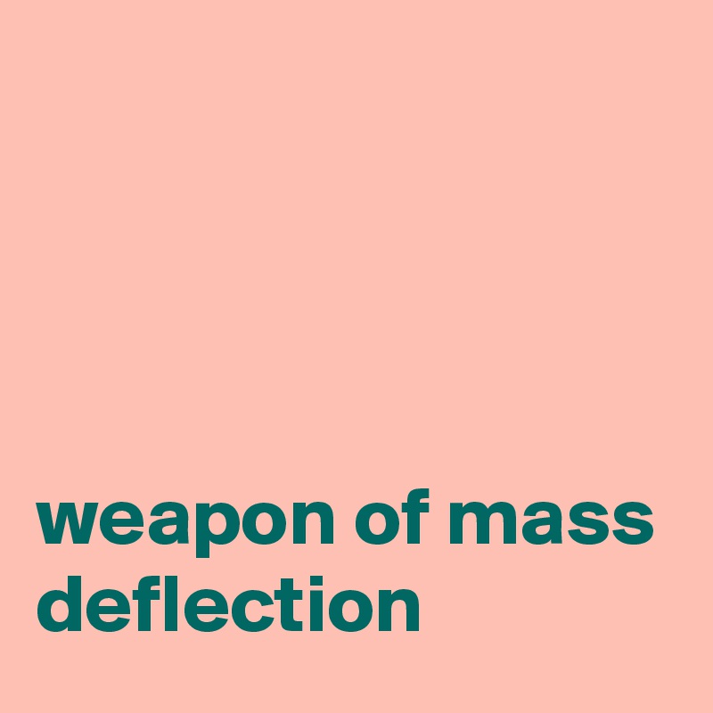 




weapon of mass deflection