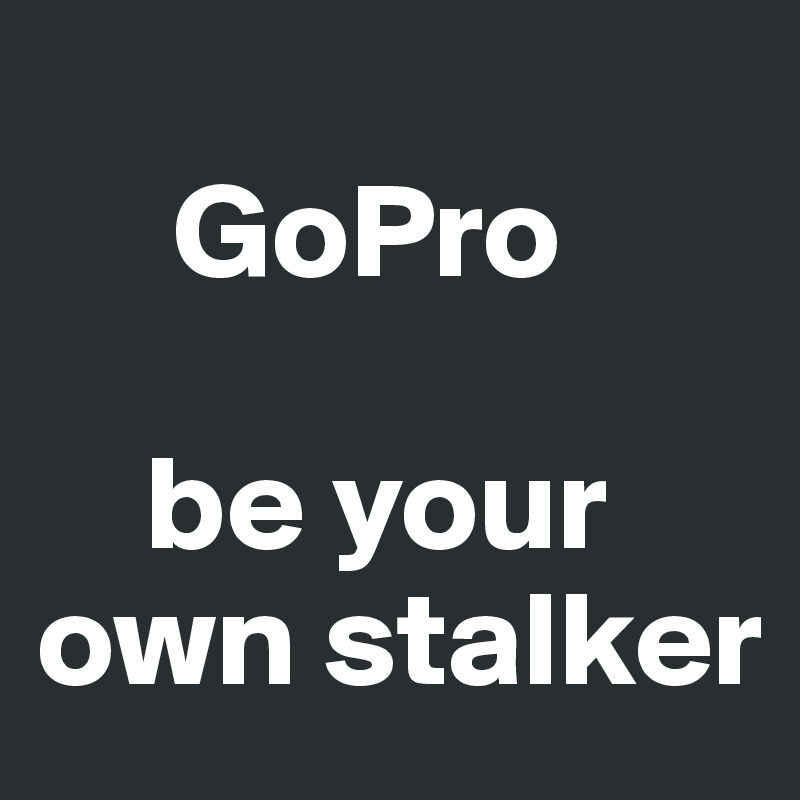 
     GoPro

    be your own stalker