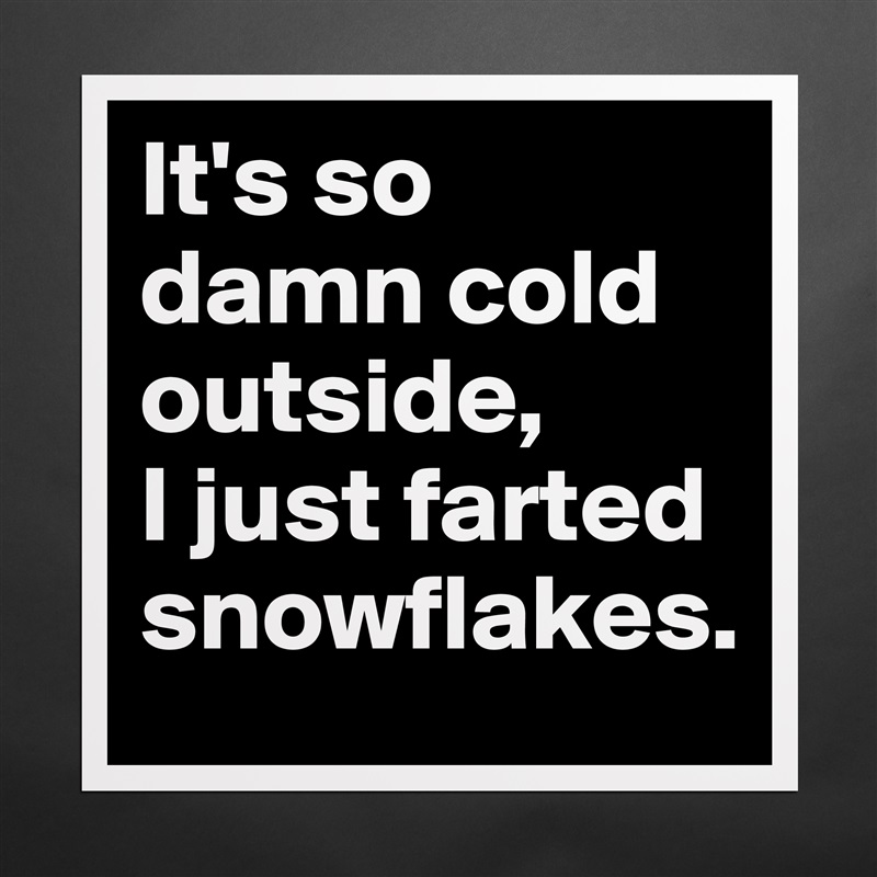 It's so damn cold outside, 
I just farted snowflakes. Matte White Poster Print Statement Custom 