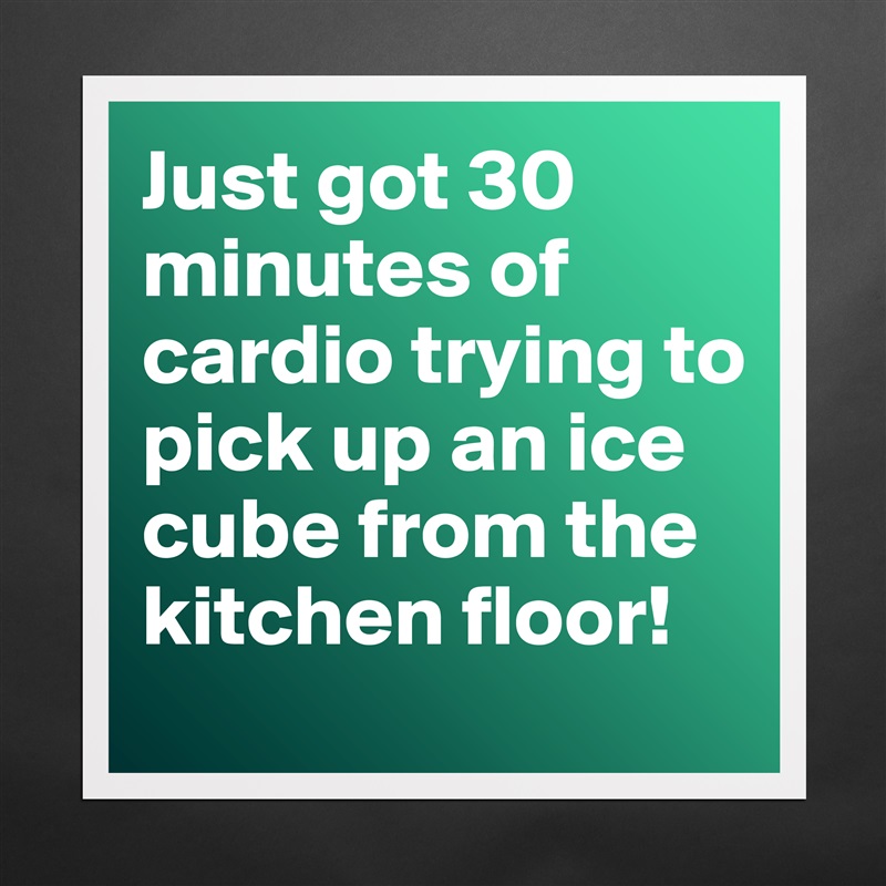 Just got 30 minutes of cardio trying to pick up an ice cube from the kitchen floor! Matte White Poster Print Statement Custom 