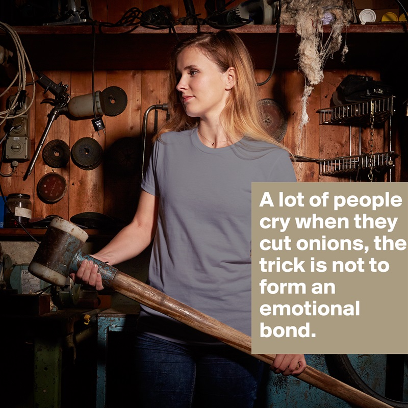 A lot of people cry when they cut onions, the trick is not to form an emotional bond.  White American Apparel Short Sleeve Tshirt Custom 