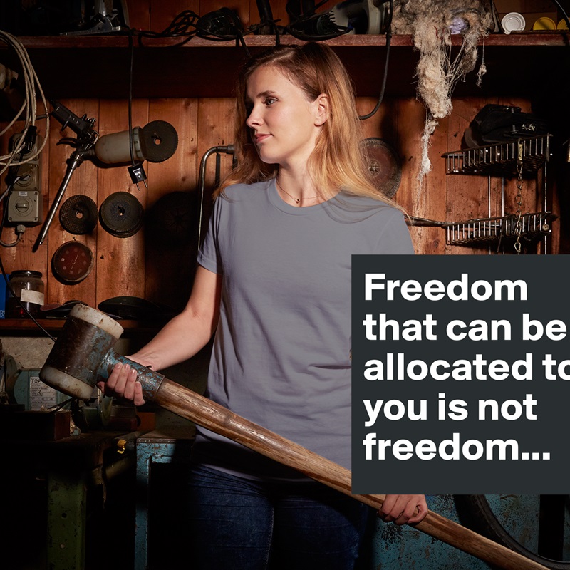 Freedom that can be allocated to you is not freedom... White American Apparel Short Sleeve Tshirt Custom 