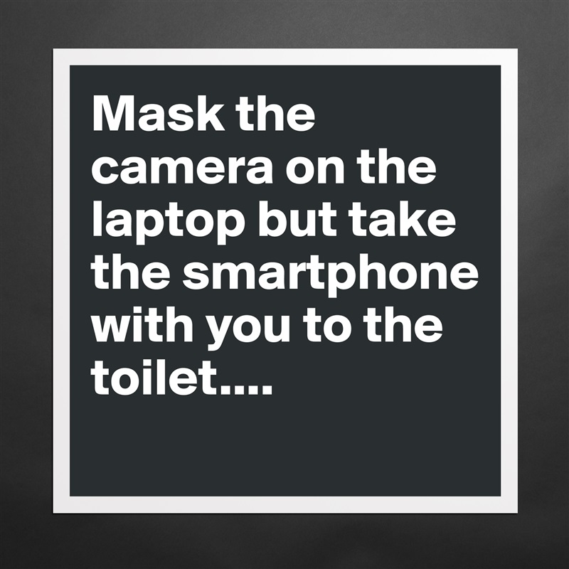 Mask the camera on the laptop but take the smartphone with you to the toilet.... 
 Matte White Poster Print Statement Custom 